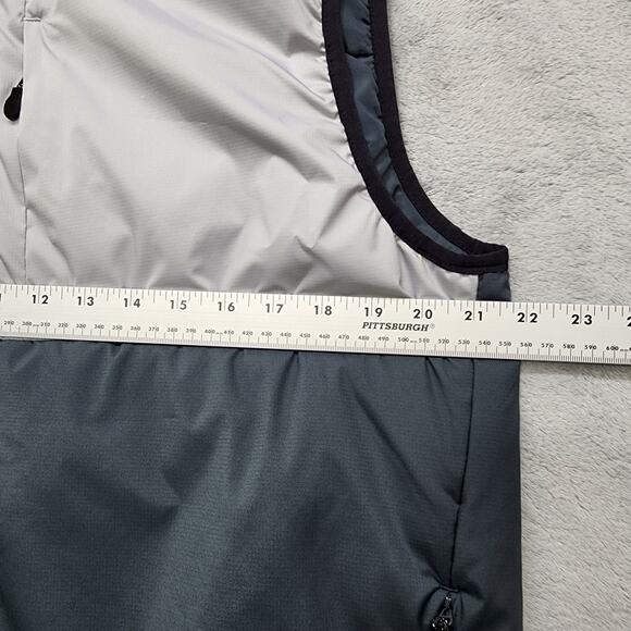 SwissTech Vest Mens L Gray Colorblock Sleeveless Full Zip Puffer Lightweight - Picture 9 of 11